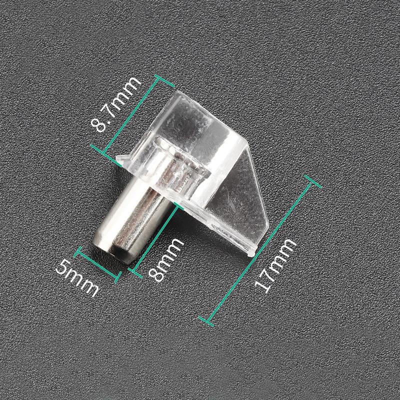 20Pcs 5mm Kitchen Cabinet Shelf Studs Pegs with Metal Pin Shelves Support Seperator Fixed Cupboard Wood Furniture Bracket Holder