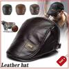 Leather Beret Hat Retro Newsboy Hats Warm Cap Duckbill Visor Boinas Flat Caps For Men