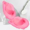 2pcs Women Western Cowboy Hat Pink Feather Novelty Cowgirl Hats For Halloween Parties Disco Costume