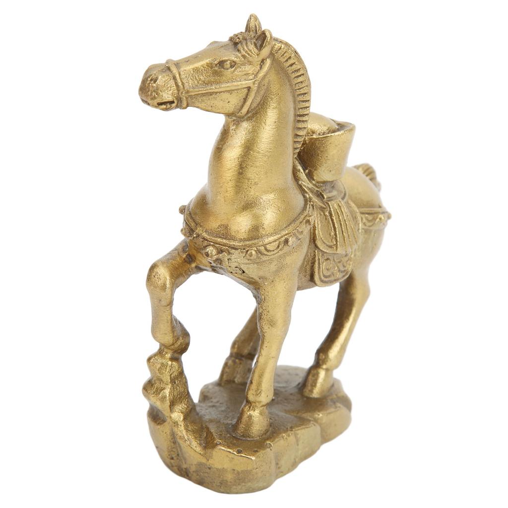 Horse Statue Hand Crafted Wealth Symbolize Standing Horse Statue Real Look Brass Horse Sculpture