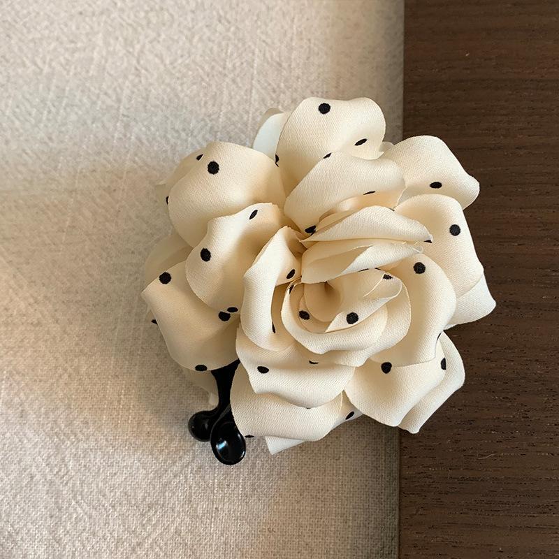 

Gentle Ins Simple 3D Wave Dot Flower Banana Clip Vertical Ponytail Hair Grip Rear Head Temperament