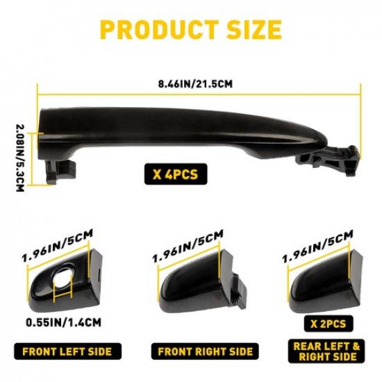 Außentürgriff Schwarz Vorne Hinten Links Rechts Für 2007-2011 Toyota Camry