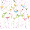 48Pcs/Set Martini Party Hanging Swirl Decoration Ceiling Hanging Streamer Spiral Decor Birthday Graduation Wedding Celebration Baby Shower Party