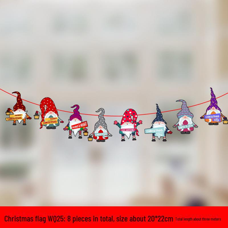 דגלי תלייה צבעוניים מצוירים לחג המולד לקישוט קניונים וסופרמרקטים