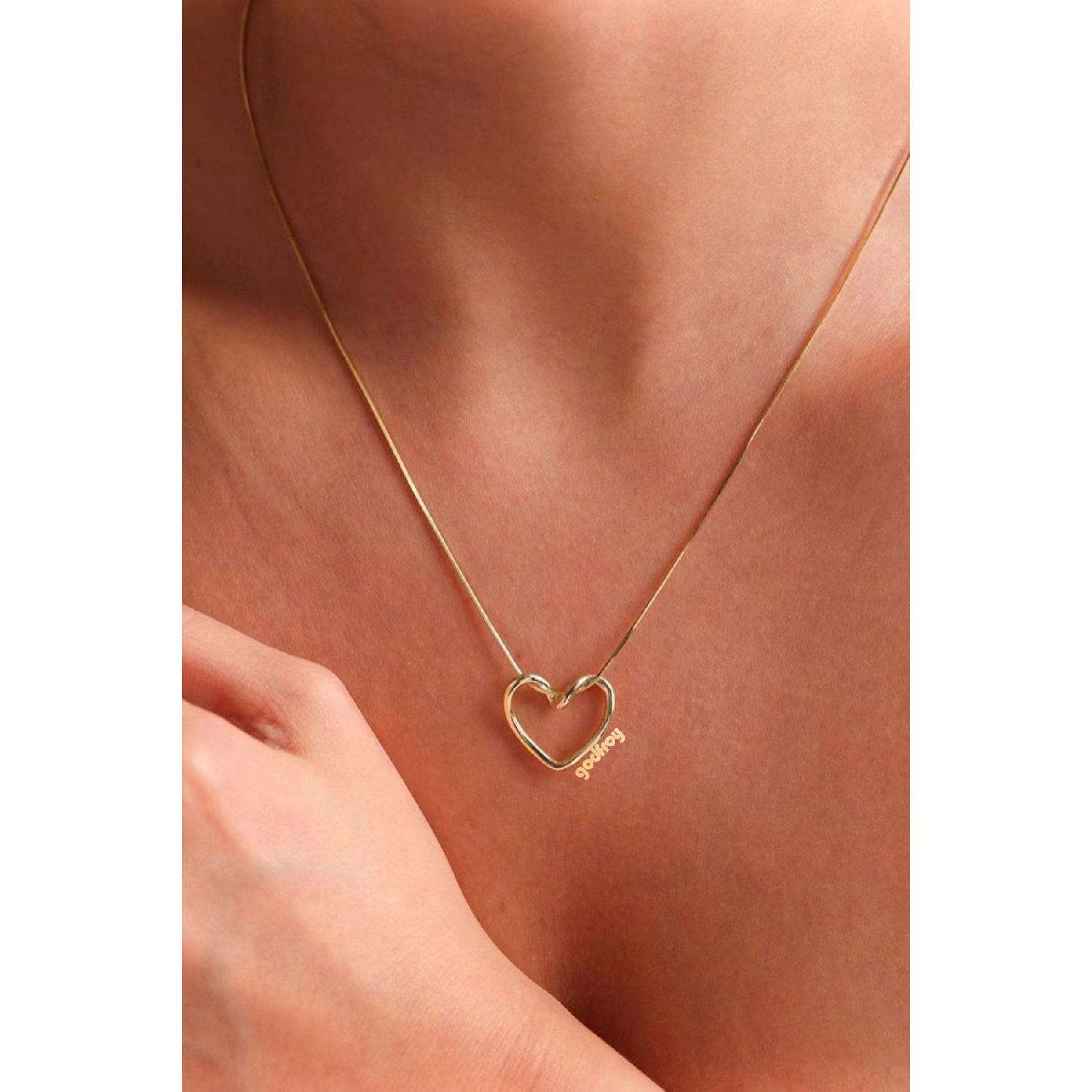 

Stainless Steel Minimal Knot Heart Gold Plated Necklace - Gold 45 cm срібний