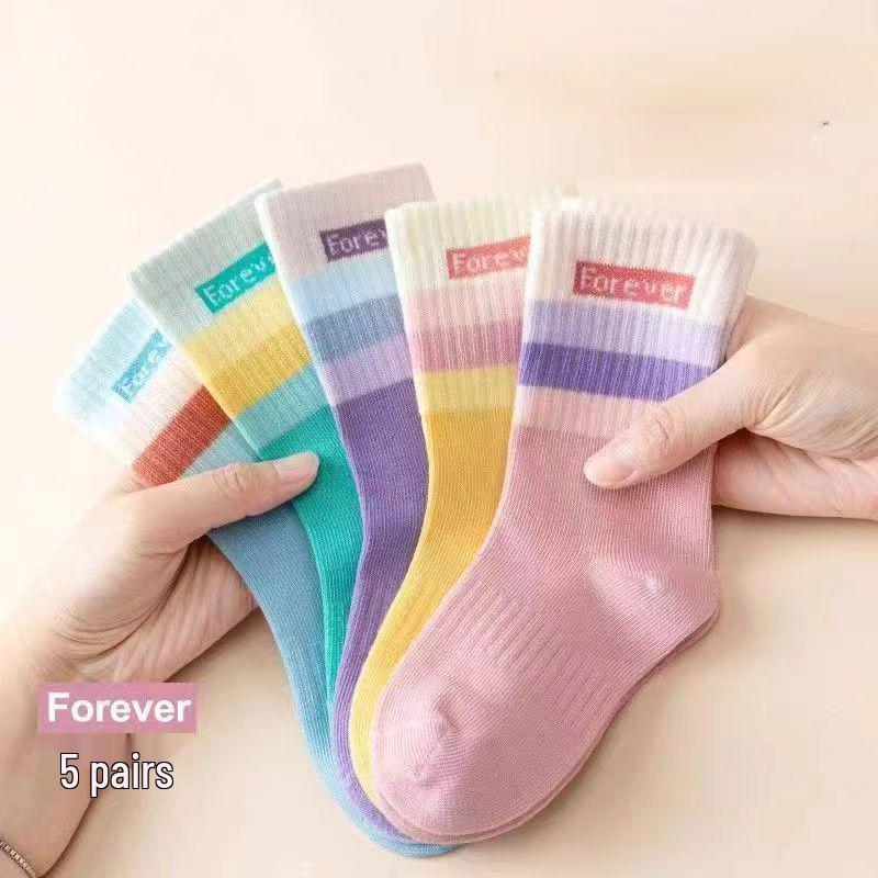 Children's Pink Princess Socks: Autumn & Winter Lace Rabbit Design