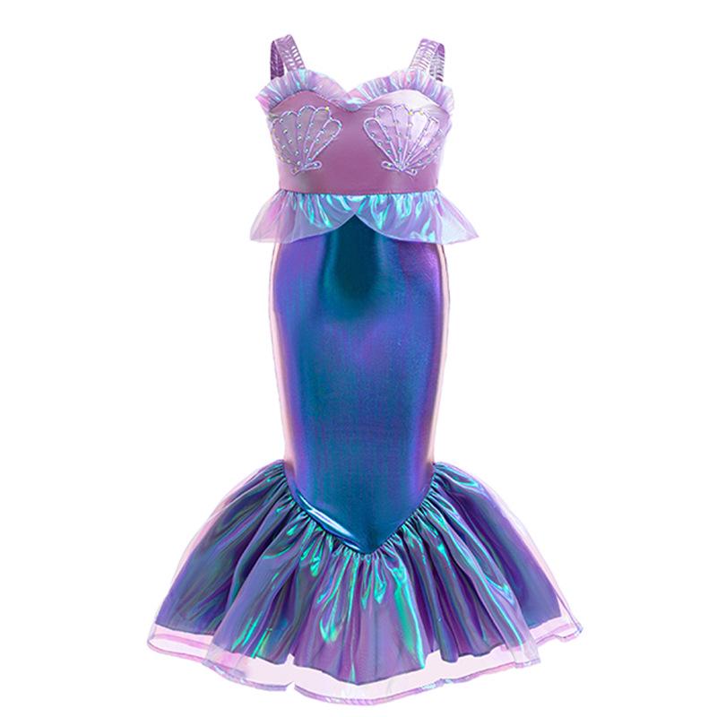 Girls' Purple Mermaid Spaghetti Strap Dress - Formal Costume & Performance Wear