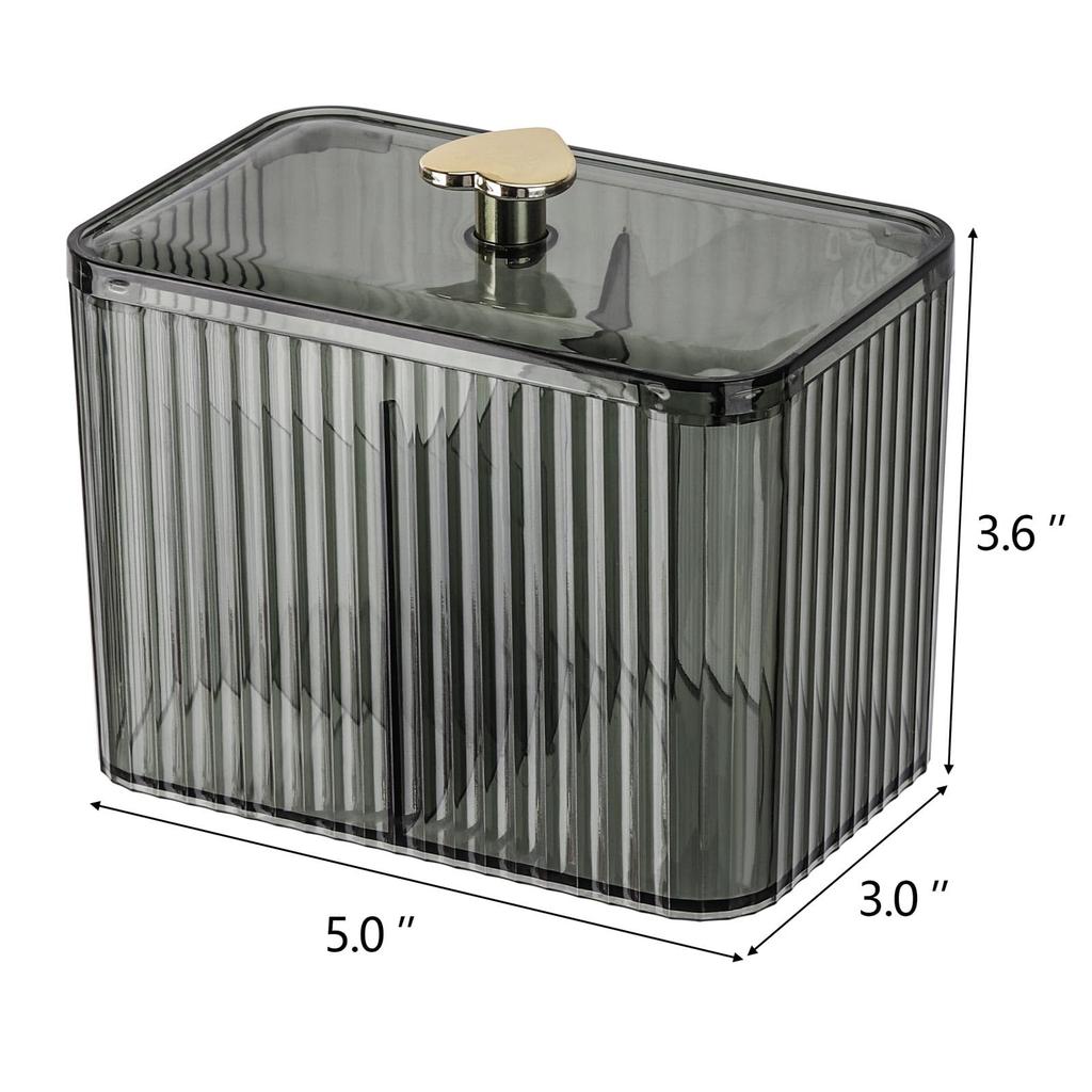 Qtip Holder, Cotton Swabs Holder Jars with Lids Vanity Storage Jars for Cotton Ball, Swabs Floss, Makeup Sponges Organizer