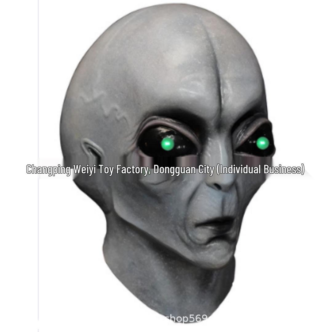 Glowing Gray Alien Latex Mask with Big Eyes - Scary and Funny Halloween Headwear