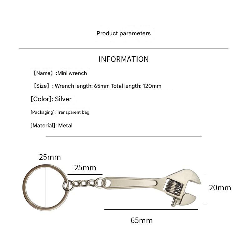 Mini Mobile Activity Wrench Keychain Charm Small Opening Spanner Tool Men's Key Ring Jewelry Bag Charm Unique Gift