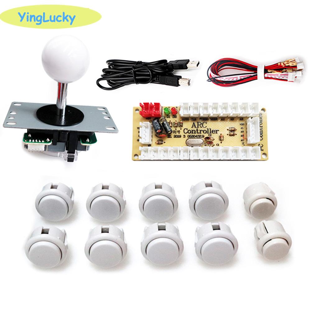 Arcade 2 Player Zero Delay Kit Mando Arcade Usb Encoder To Pc Rasberry Pi SANWA Push Button Joystick Usb Arcade Cabinet