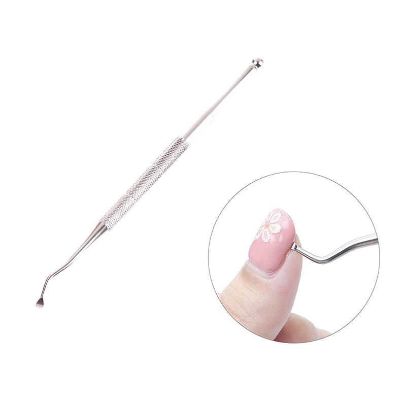 

Стик для удаления грязи Двусторонний стик для коррекции ногтей Инструмент для нейл-арта Маникюра Педикюра Нержавеющая сталь Для ухода за ногами Для очистки ногтей one size