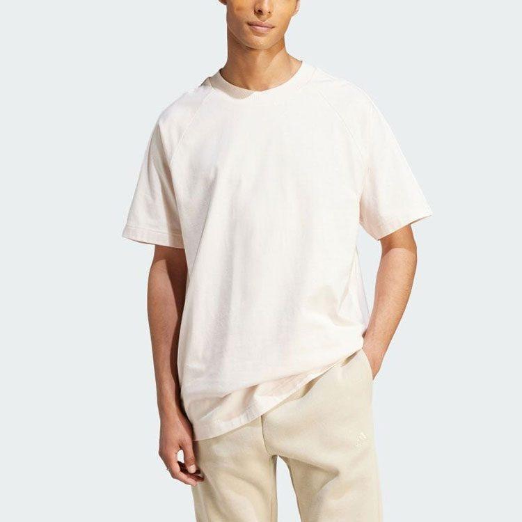 adidas T Shirts Unisex White Crew Neck Moderate Straight Fit IS7493