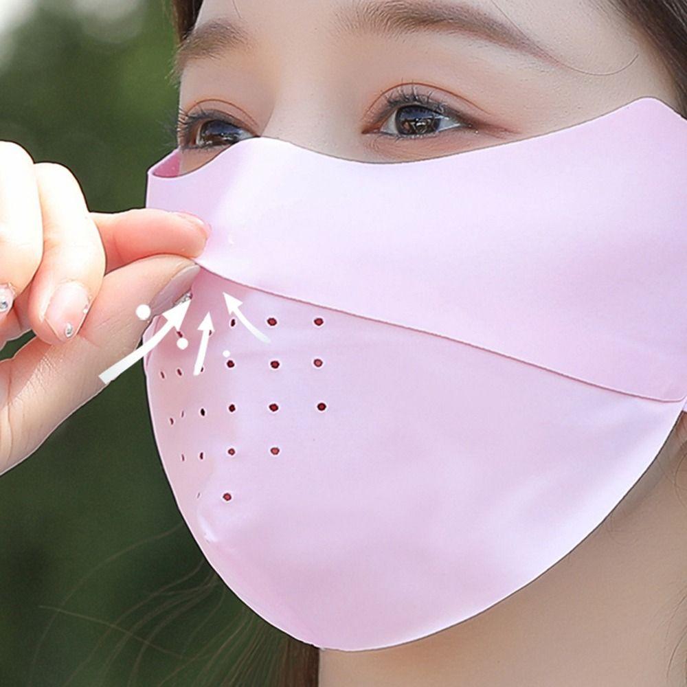 Outdoor Fishing Eye Protection Hiking For Women Face Cover Sunscreen Mask Face Scarf Ice Silk Mask