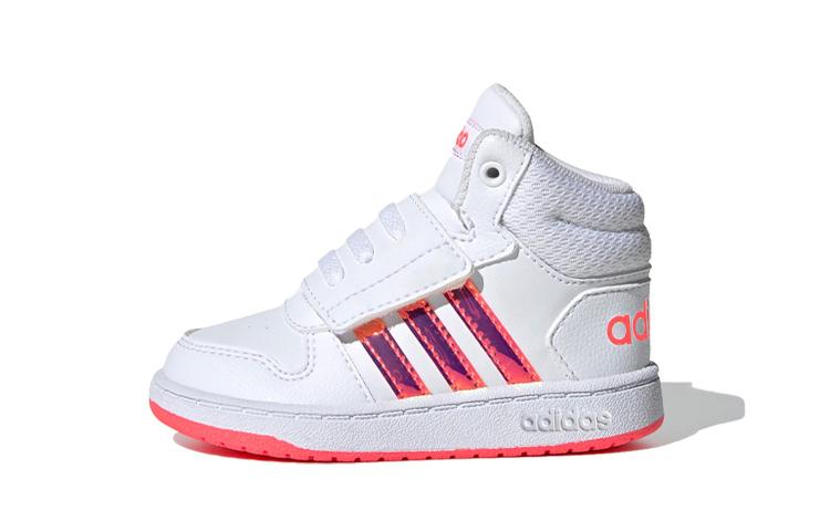 

Adidas Neo Hoops 2.0 Mid Slip Resistant Mid top Skateboard Shoes White Pink Infant And Toddler FW7609 21