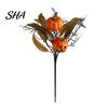 Black Maple Leaf Decor Halloween Flowers Bouquet Decorations, Artificial with Pumpkin Rose Eucalyptus Dried Leaves Flower Stems Floral Stems,