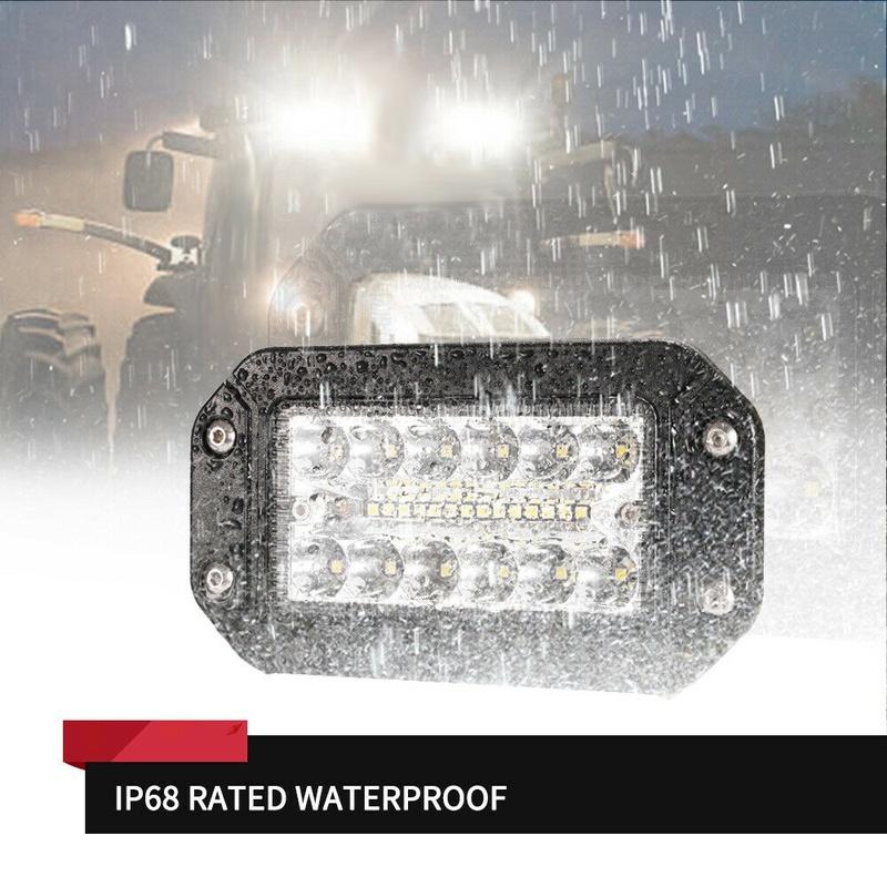2Pcs 12V 6 Inch Flush Mount Work Light 26 LED Super Bright Spotlight Car Headlights