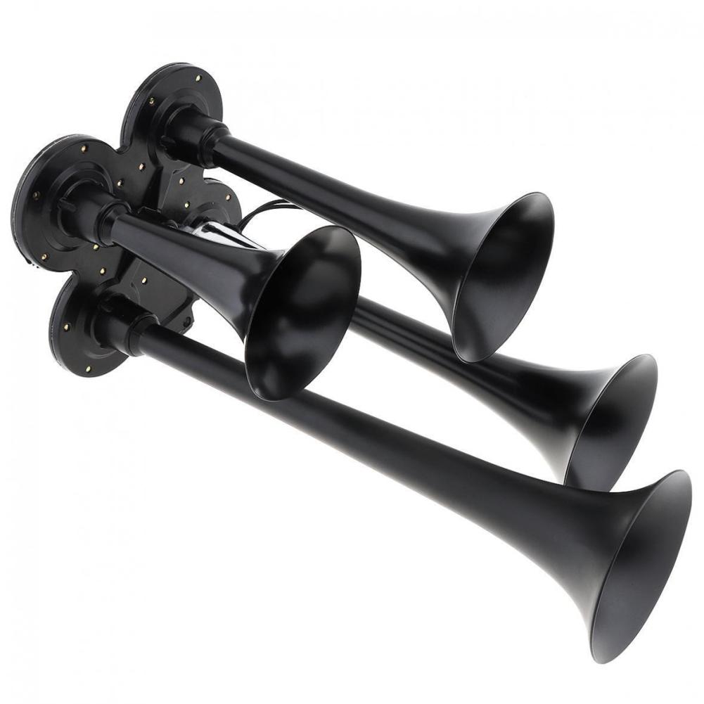 

12 В/24 В грузовик воздушный гудок 150 дБ 4 трубы электрический поезд воздушный гудок комплект 100 PSI воздушный компрессор супер громкие поездные гудки для лодок внедорожников чёрный