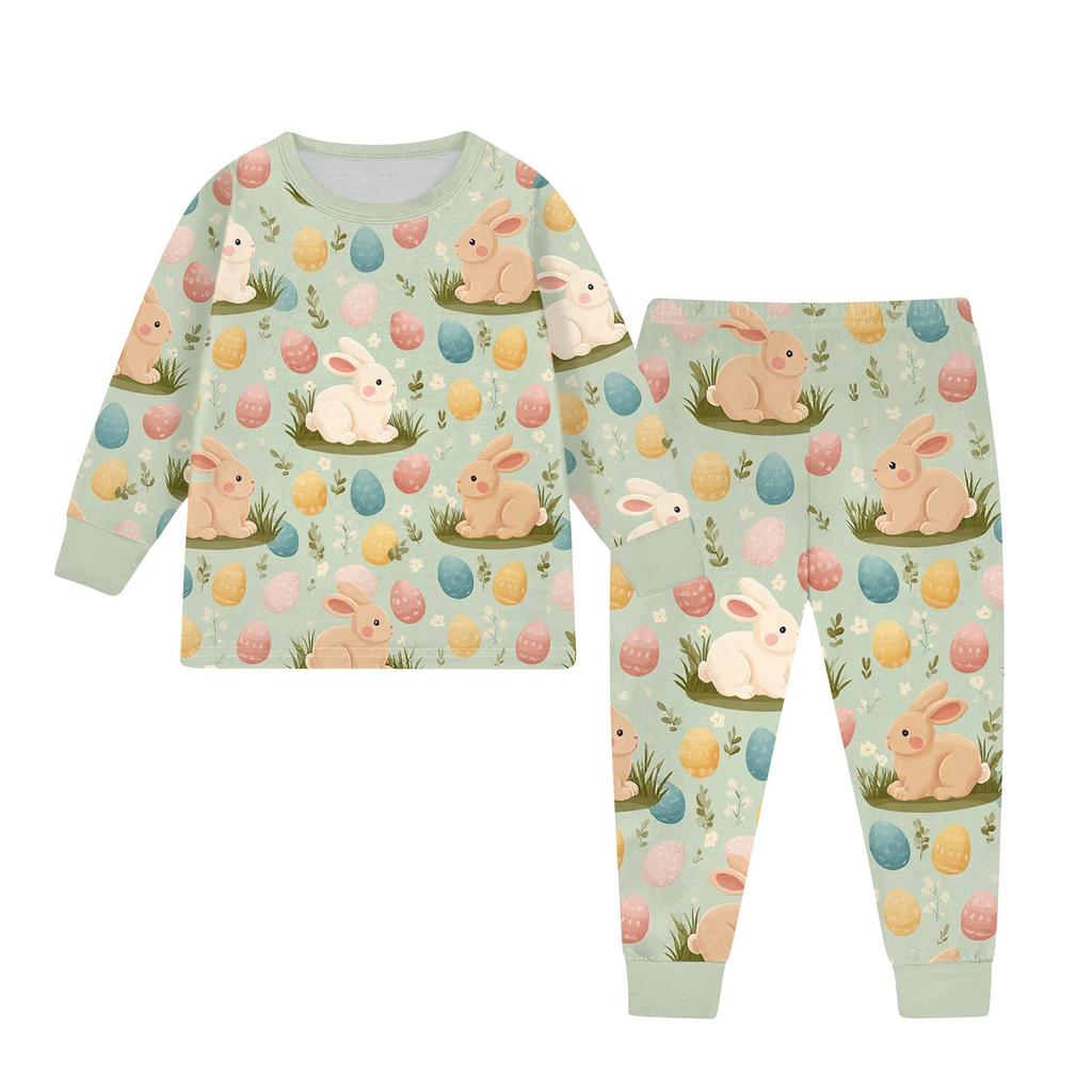 Children's Set - Printed Cartoon Two-Piece Outfit Set For Boys And Girls