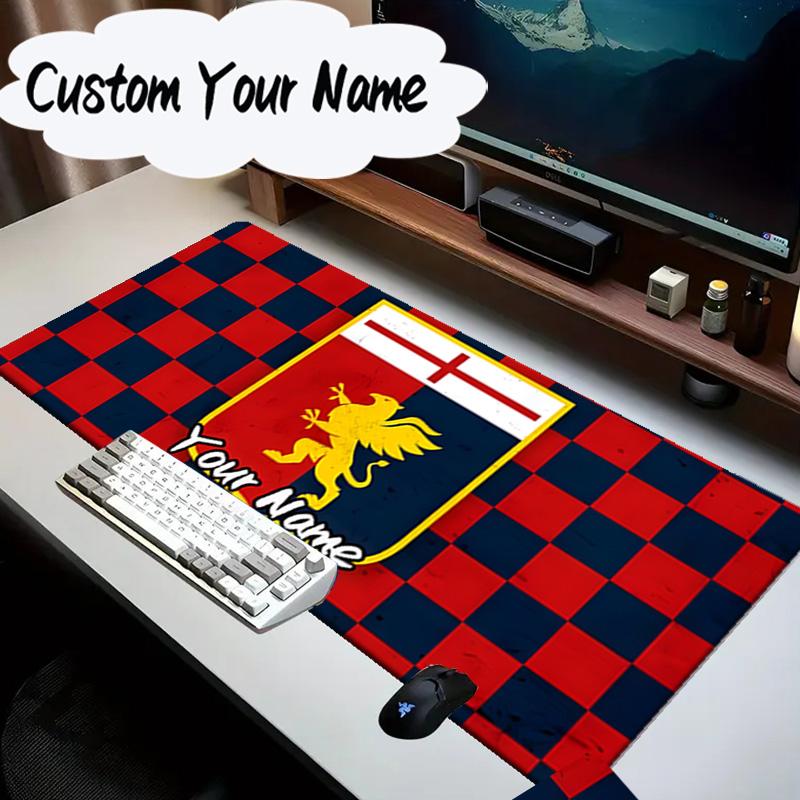 Custom Name Mouse Pad Lion Shield Genoa Mouse Pad, Gaming Mouse Pad, Keyboard Pad, Desk Decor for Computer Notebook Fan Birthday Gift