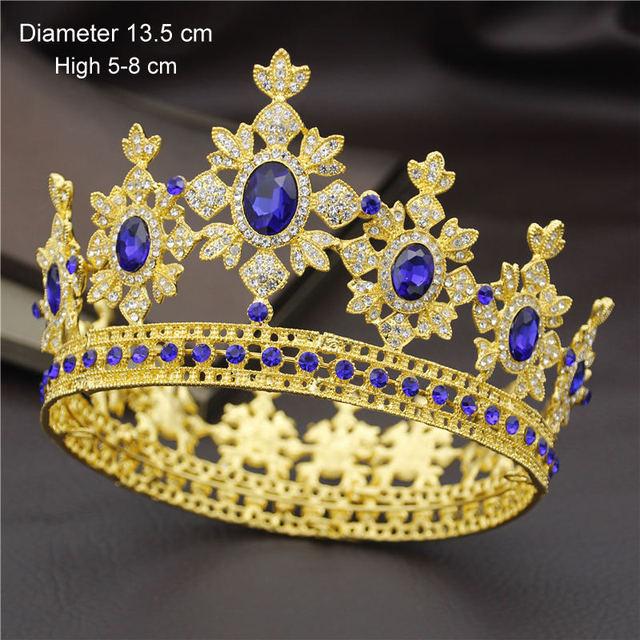 Fashion Royal King Queen Bridal Tiara Crowns For Princess Diadem Bride Crown Prom Party Hair Ornaments Wedding Hair Jewelry