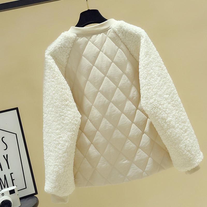 Coat Women's Short Loose Lambswool Down Stand Collar Fashion Jacket