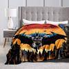 1pc Batman Soaring Above Gotham Skyline Cartoon Blanket,Portable Throw for Travel & Camping, All Season Cozy Blanket,Ideal Gift
