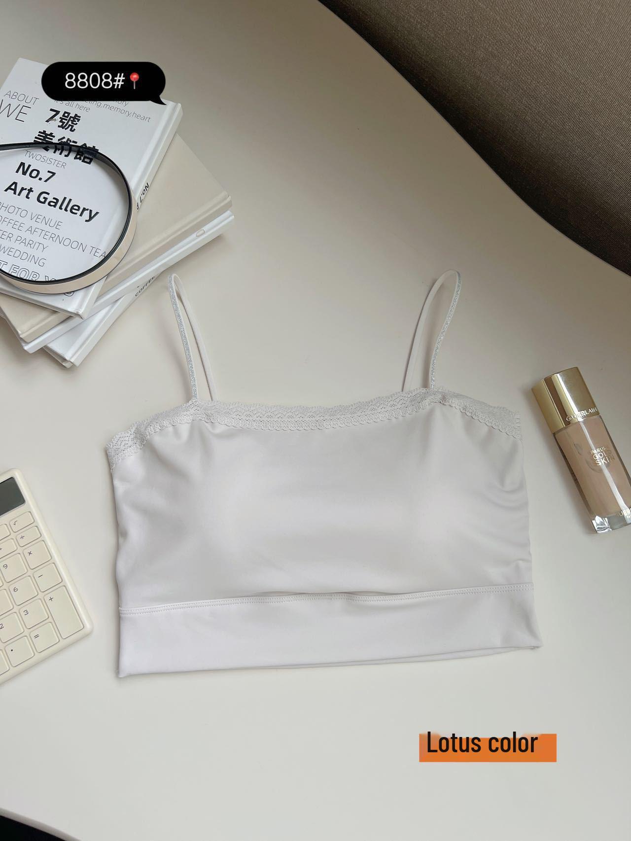 

Женская бесшовная кружевная майка-камезоль пуш-ап с фиксированными чашками и вкладышами - Непрозрачное нижнее белье с красивой спинкой One Size [80-130 jin]