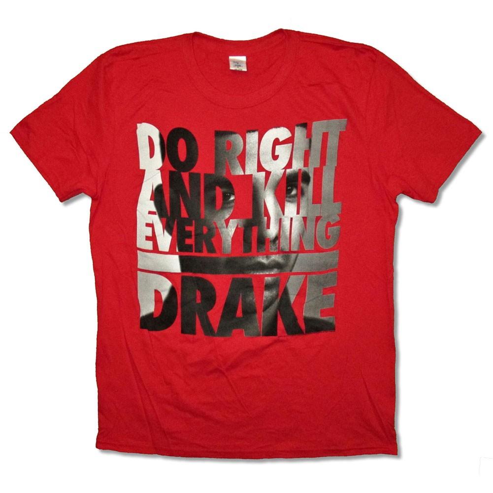 Men s Drake Face Letters T-shirt Large Red 3XL