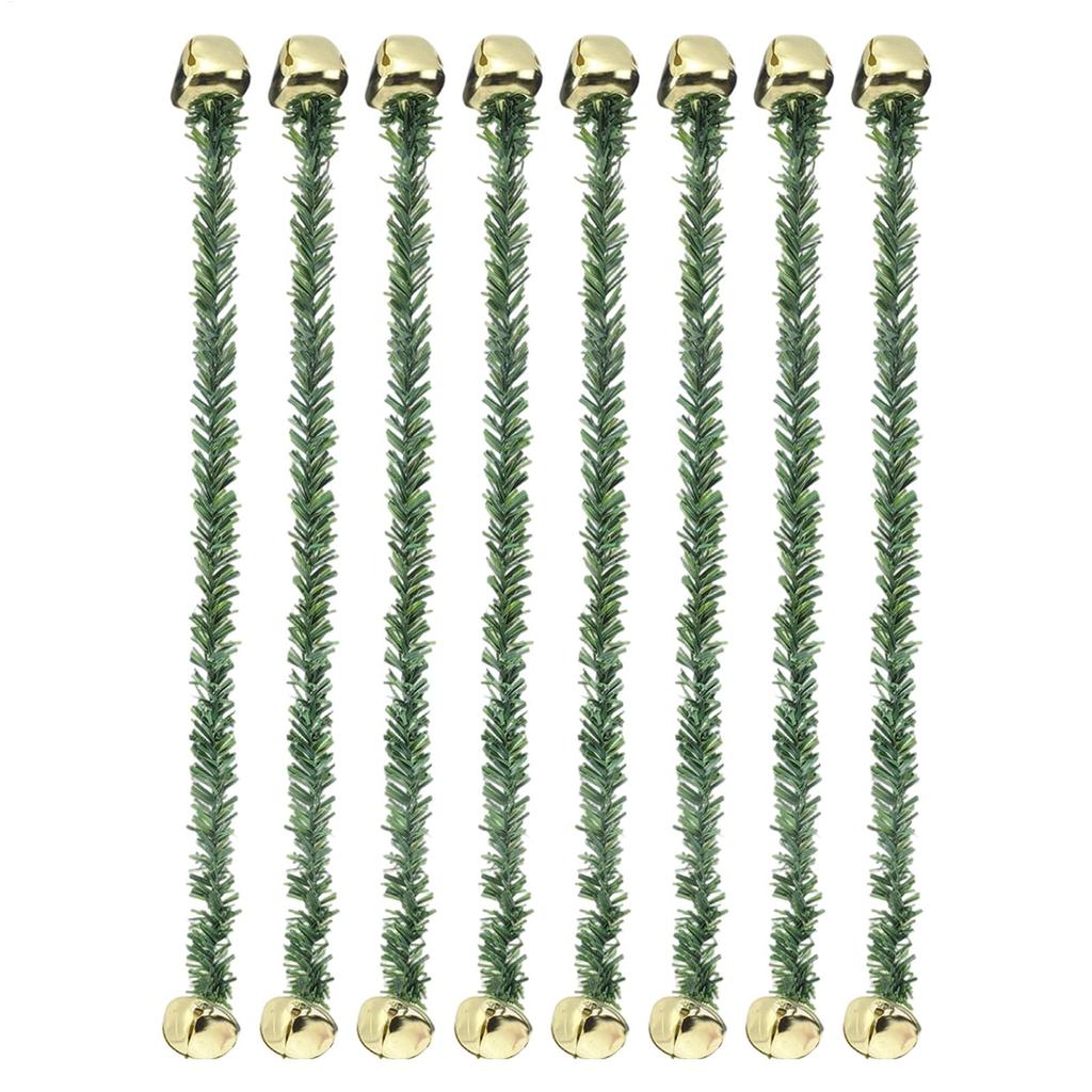 Garland Ties 8 Piece Wreath Hooks Realistic with Bells Garland Ties for Stairs for Christmas Tree Lights Bows Stairs Railing