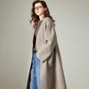 Chuyu Women's V-Neck Wool Blend Mid-Length Cardigan Coat