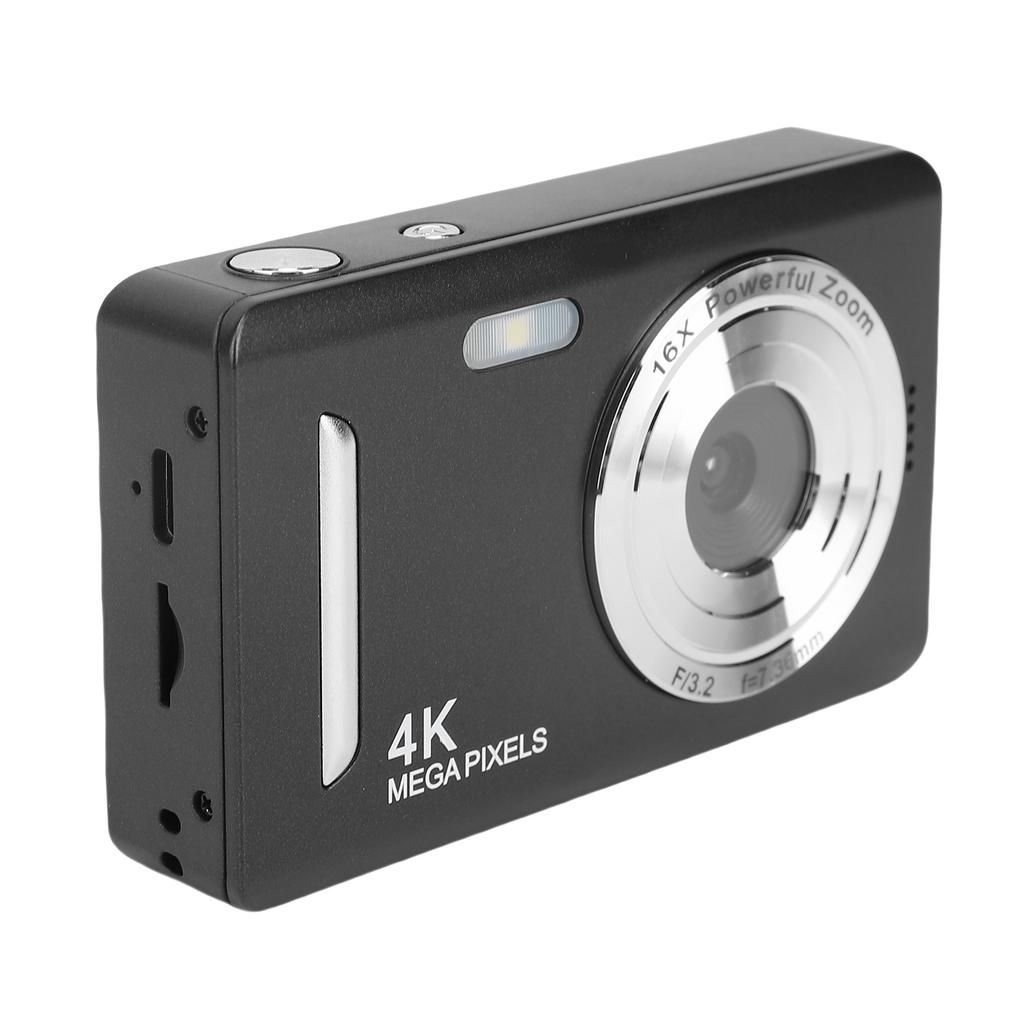 4K Digital Camera 64MP HD AF Auto   16X Zoom Anti Shake Portable Compact Camera for Travel Photography