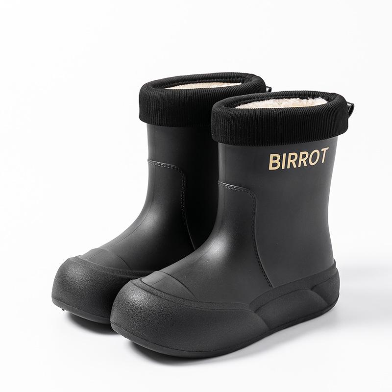 Water shoes Japanese flat rain boots rain shoes girls short tube anti-medium tube water boots