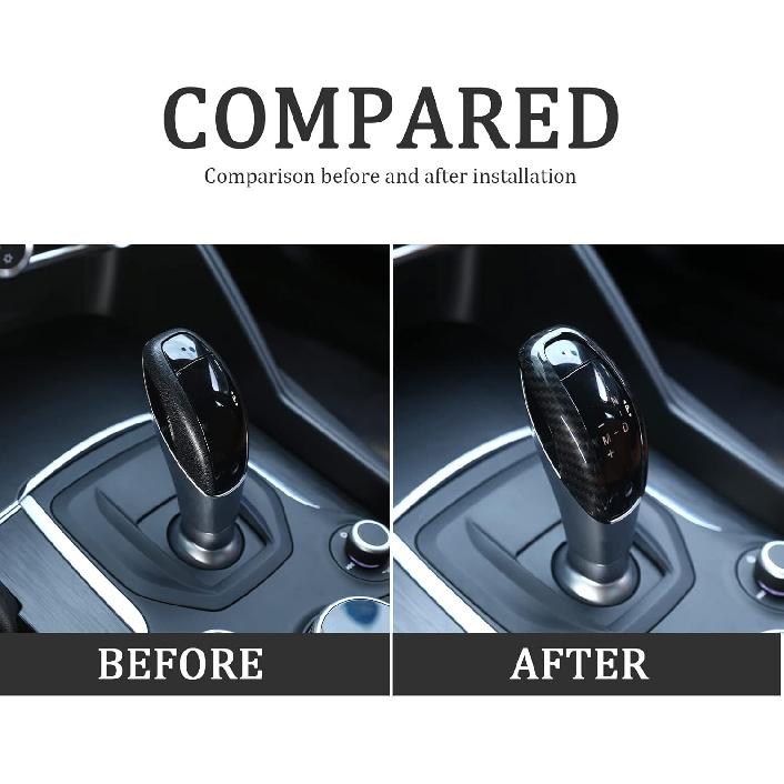 Car Gear Shift Knob Trim Cover Sticker for Alfa Romeo Giulia Stelvio 2017 2018 2019 Carbon Fiber Pattern Car Decoration Accessories