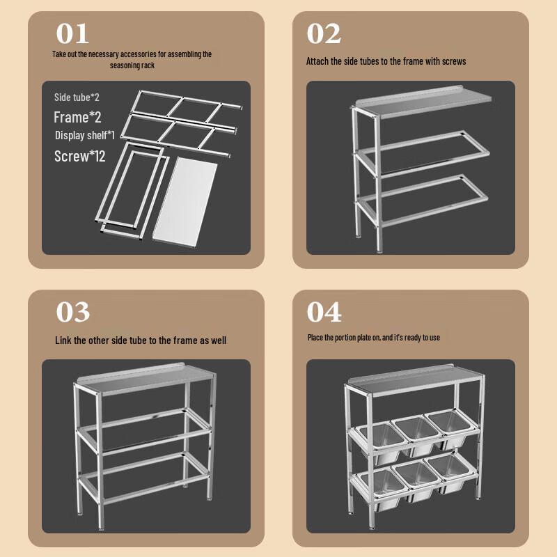 Stainless Steel Two-Tier Slanted Gastronorm Pan Holder