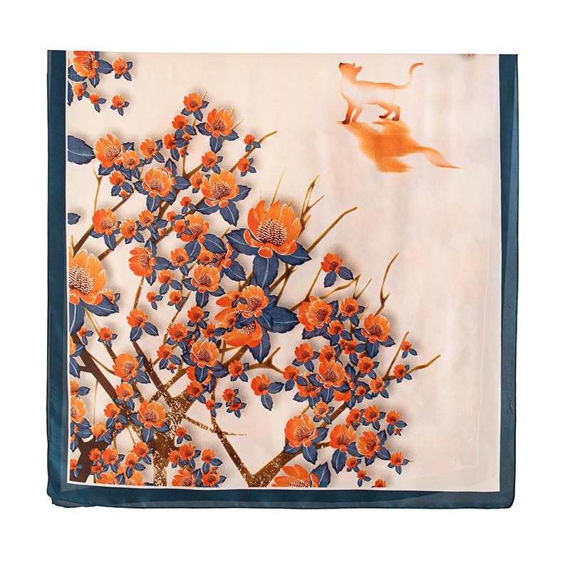 

Новый атласный шарф-палантин большого размера с принтом под шелк, высококачественный шарф, шарф для мамы, женский 80х180см 80*180cm