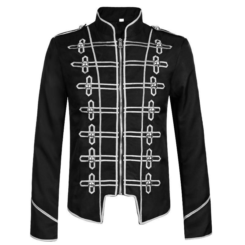 2026 Medieval vintage menswear, Halloween steampunk drummer, gothic jacket performance costume
