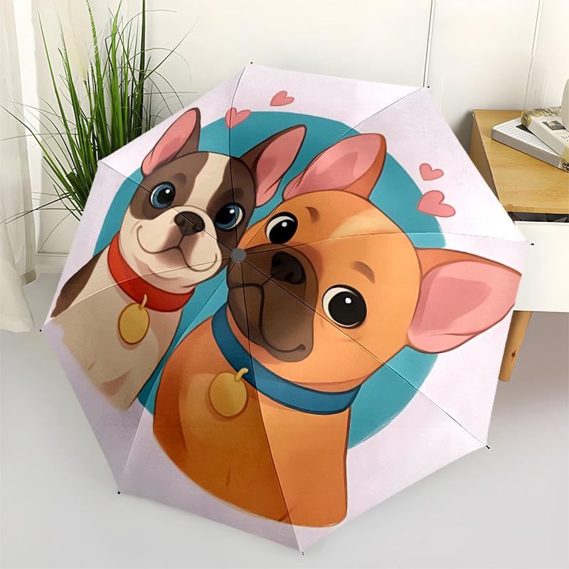 

1pc French Bulldogs Automatic Opening/Closing Umbrella with Operation & Windproof Canopy - Folding Design, Holiday Gift yy260225121