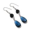 Natural Iolite Quartz, Spinel Gemstone 925 Sterling Silver Earring 2.29" N2w86