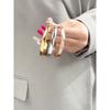 3PCS Stainless Steel Curved Surface 6mm Bracelet, Colorful Three-color Combination, Fashionable Women's Bracelet