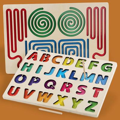 Children's Wooden Brain Development and Fine Motor Skills Board: Hands-on Educational Toy for Left & Right Brain Training