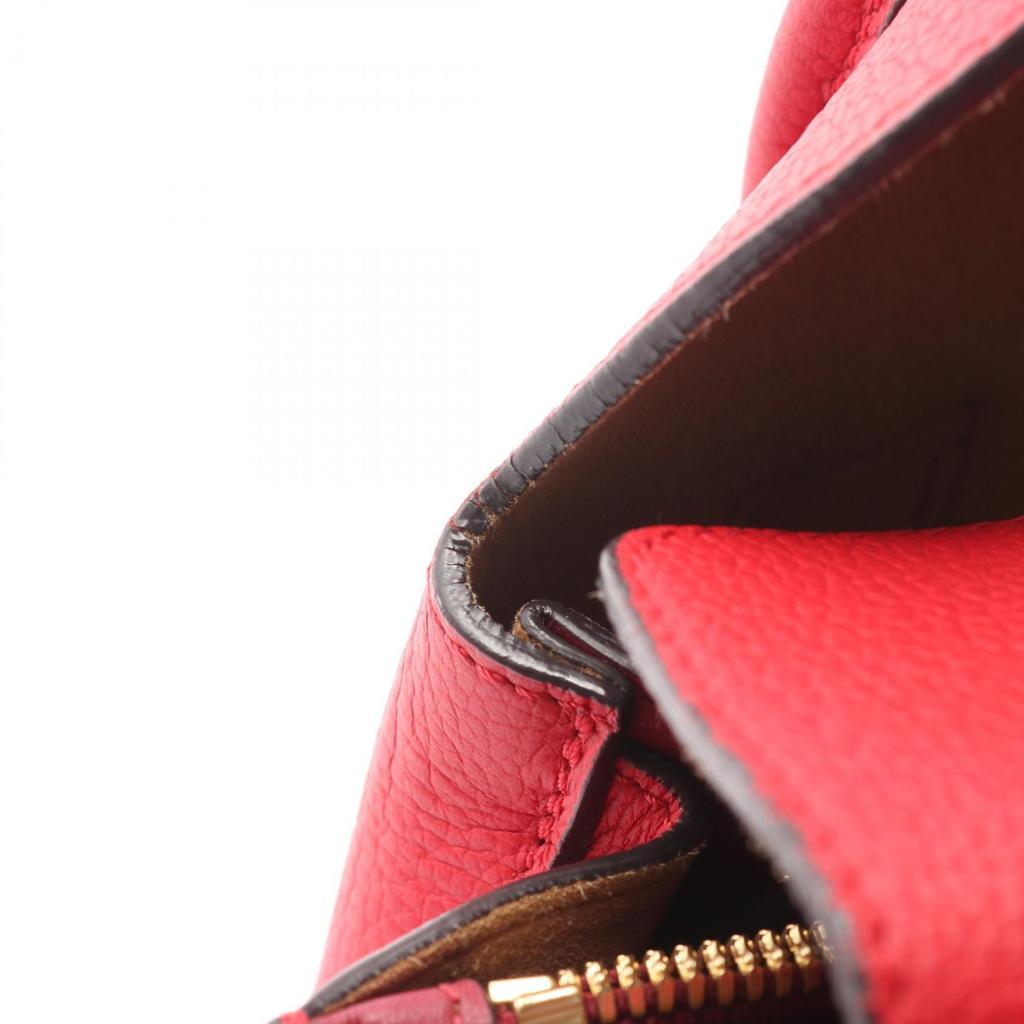 Used MCM MINI MILLA 2WAY Handbag leather Red Used Women