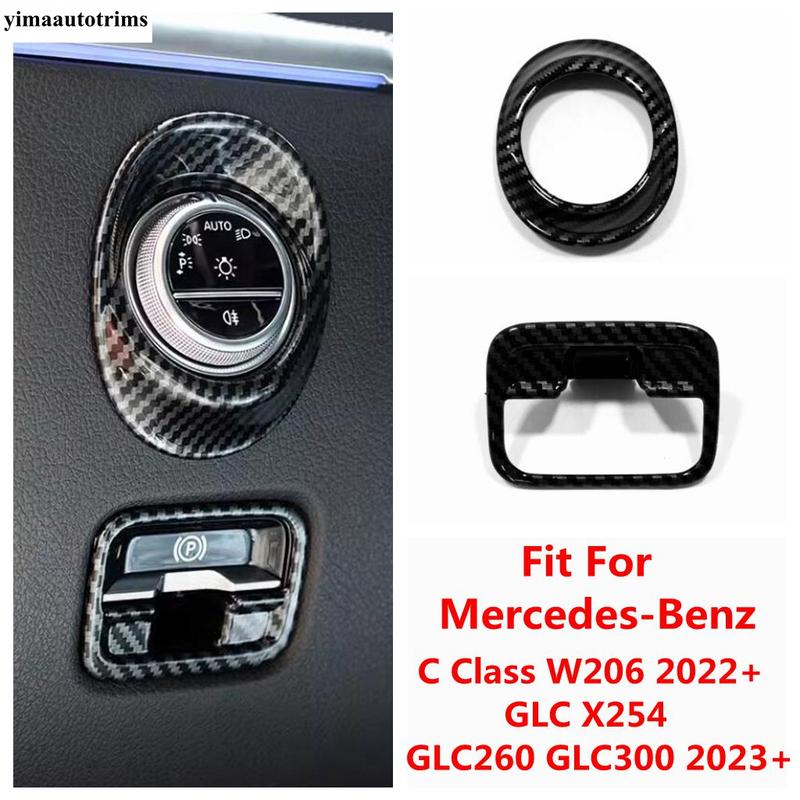 Hand Brake Head Light Lamp Button Cover Trim Accessories For Benz C Class W206  - 2025 / GLC X254 GLC260 GLC300  - 2025