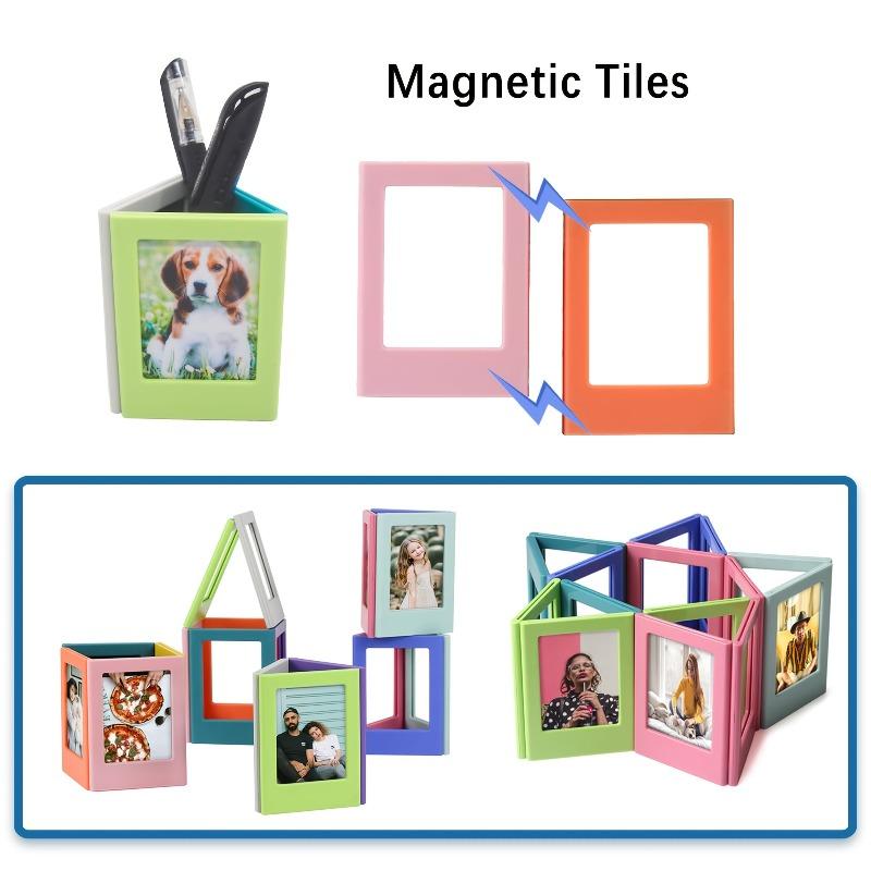 15pcs Magnetic Picture Frames 3-inch for Instax Film Pictures Refrigerator Picture Frame Magnets Displaying Memories Home Decor