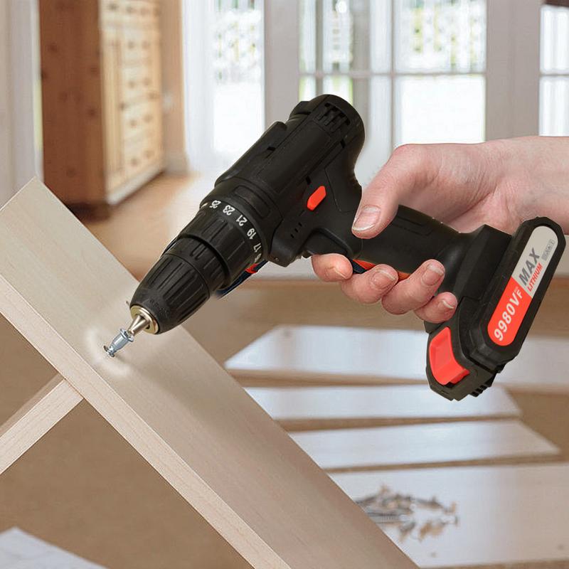 12V Electric Drill Set Hand Repair Basic Toolbox Hand Drill With Battery Drill For Wall 800RPM 1280BPM Screw Tightening Tool