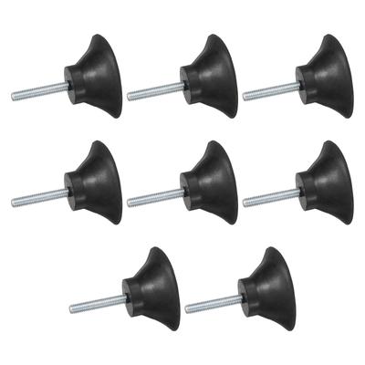 Uxcell 8-Piece Thread Adjustable Leveling Feet, 1.97" X 0.98" M6 X 35mm Stud Rubber Furniture Feet, Table Chair Feet, Floor Protector, Black