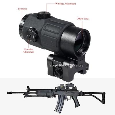 Tactical E*t*ch G33 G43 G45 Sight Fixed 3X 5X Magnifier Scope with Quick Disassembly and Flipping for Airsoft Hunting Collimator