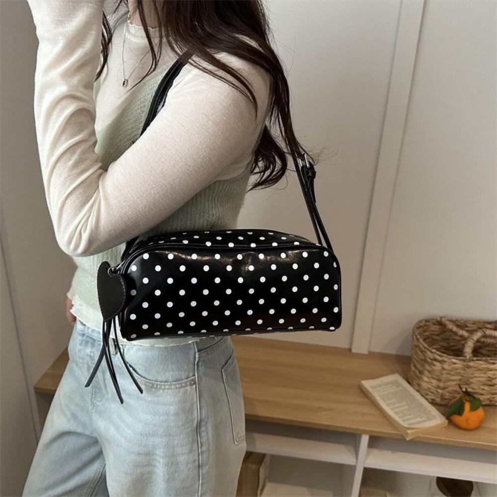 PU-Leder Polka Dot Schultertasche Große Kapazität Umhängetasche INS Tragetasche Damen