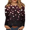 Long Sleeve Shirts For Women Cute Print Graphic Tees Blouses Casual Plus Size Basic Tops Pullover Valentine's Day