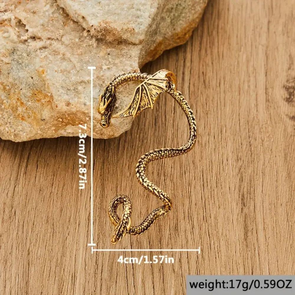 Versatile Alloy Dragon Shape Ear Cuff Punk Gothic Bohemian Jewelry Ear Bone Clip Retro Dragon Earrings Fashion Accessory
